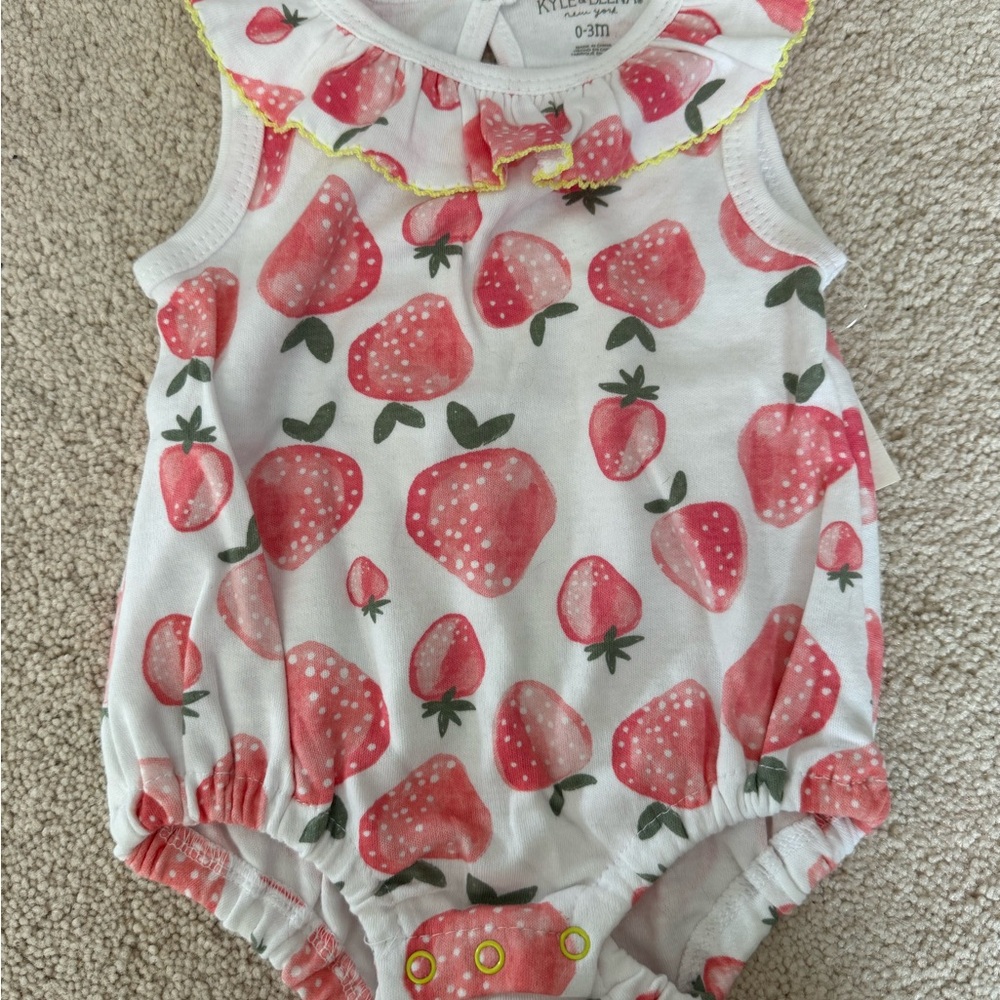 Strawberry Print Baby Romper